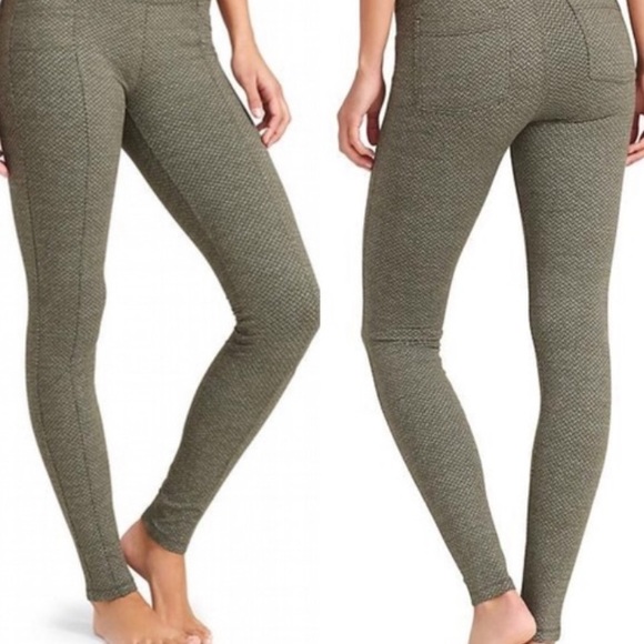 Athleta Pants - Athleta Metro High Waisted Herringbone Athletic Leggings Size XS Pockets